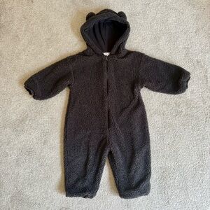 Zara Black Fleece Kids One Piece with Hood